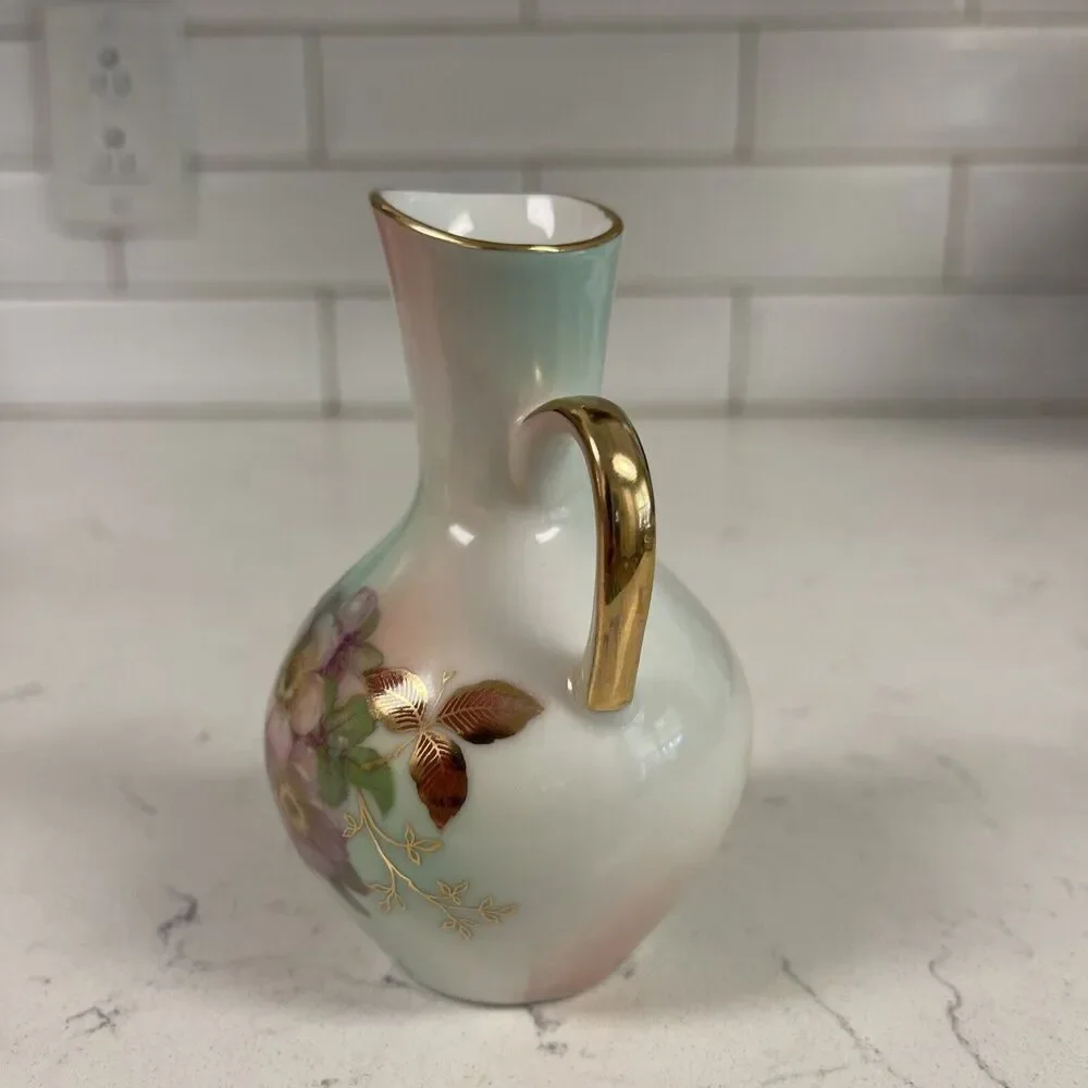 Vintage Schumann Arzberg Bavaria Germany Porcelain Hand Painted Pitcher 4 1/4” - Picture 4 of 16